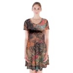 abstraction 22 Short Sleeve V-neck Flare Dress
