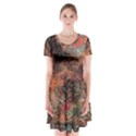Short Sleeve V-neck Flare Dress 