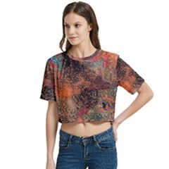 Women s Round Neck Short Sleeve Crop Top 