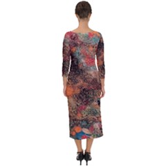 Quarter Sleeve Midi Bodycon Dress 