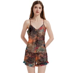 V-Neck Satin Loungewear Set 