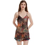 abstraction 22 V-Neck Satin Loungewear Set