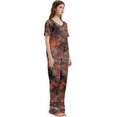 Short Sleeve Satin Pajamas Set With Pockets 