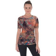 Shoulder Cut Out Short Sleeve Top 