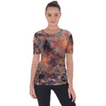 abstraction 22 Shoulder Cut Out Short Sleeve Top