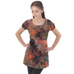 abstraction 22 Puff Sleeve Tunic Top