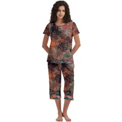 Short Sleeve 3/4 Length Pants Lounge Set 