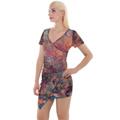 Short Sleeve Asymmetric Mini Dress 