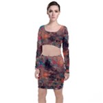 abstraction 22 Long Sleeve Crop Top & Bodycon Skirt Set