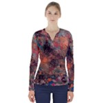 abstraction 22 V-Neck Long Sleeve Top
