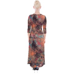 Quarter Sleeve Wrap Maxi Dress 