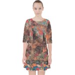 abstraction 22 Quarter Sleeve Pocket Dress