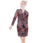 abstraction 22 Button Long Sleeve Dress