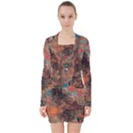 abstraction 22 V-neck Bodycon Long Sleeve Dress