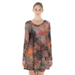 abstraction 22 Long Sleeve Velvet V-neck Dress