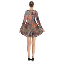 Long Sleeve Velvet V-neck Dress 