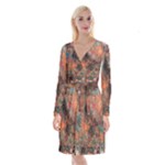 abstraction 22 Long Sleeve Velvet Front Wrap Dress