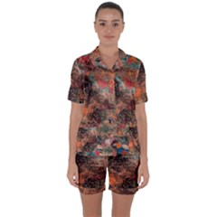 Satin Short Sleeve Pajamas Set 