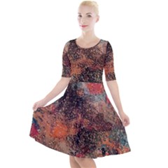 Quarter Sleeve A-Line Dress 