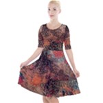 abstraction 22 Quarter Sleeve A-Line Dress