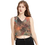 abstraction 22 V-Neck Cropped Tank Top