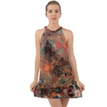 abstraction 22 Halter Tie Back Chiffon Dress