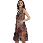 abstraction 22 Sleeveless V-Neck Skater Dress with Pockets