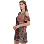 abstraction 22 Women s Cold Shoulder Round Neck Mini Dress