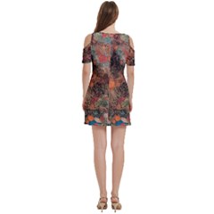 Women s Cold Shoulder Round Neck Mini Dress 