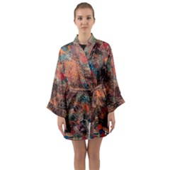 Long Sleeve Satin Kimono 