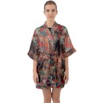 abstraction 22 Half Sleeve Satin Kimono 