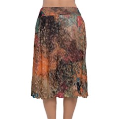 Velvet Flared Midi Skirt 
