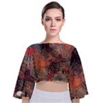 abstraction 22 Tie Back Butterfly Sleeve Chiffon Top