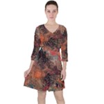 abstraction 22 Quarter Sleeve Ruffle Waist Dress
