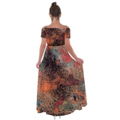 Off Shoulder Open Front Chiffon Dress 