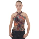 abstraction 22 Cross Neck Velour Top