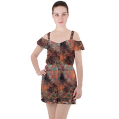 Ruffle Cut Out Chiffon Playsuit 