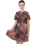 abstraction 22 Short Sleeve Shoulder Cut Out Dress 