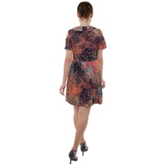Short Sleeve Shoulder Cut Out Dress  