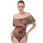 abstraction 22 Off Shoulder Velour Bodysuit 