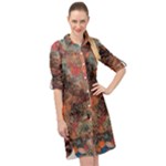 abstraction 22 Long Sleeve Mini Shirt Dress