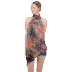 Halter Asymmetric Satin Top 