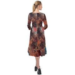 Ruffle End Midi Chiffon Dress 