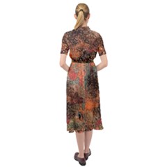 Keyhole Neckline Chiffon Dress 