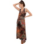 abstraction 22 V-Neck Chiffon Maxi Dress