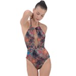 abstraction 22 Plunge Cut Halter Swimsuit