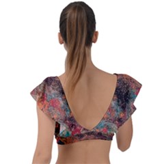Plunge Frill Sleeve Bikini Top 