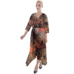 abstraction 22 Quarter Sleeve Wrap Front Maxi Dress