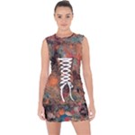 abstraction 22 Lace Up Front Bodycon Dress