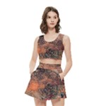 abstraction 22 Women s Crop Top Pleated Skater Rave Skirt